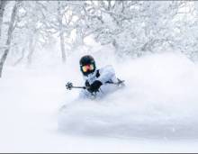 Skiing in powder